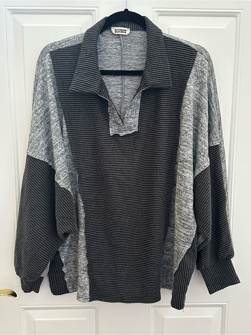 Blumin Two-Tone Ribbed Sweater size 1XL